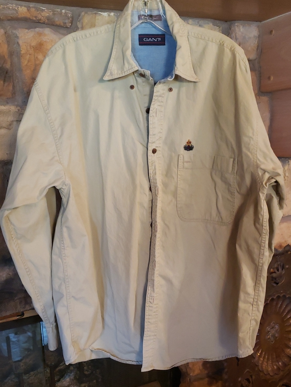 Gant Men's Light Cream Button-Up Shirt